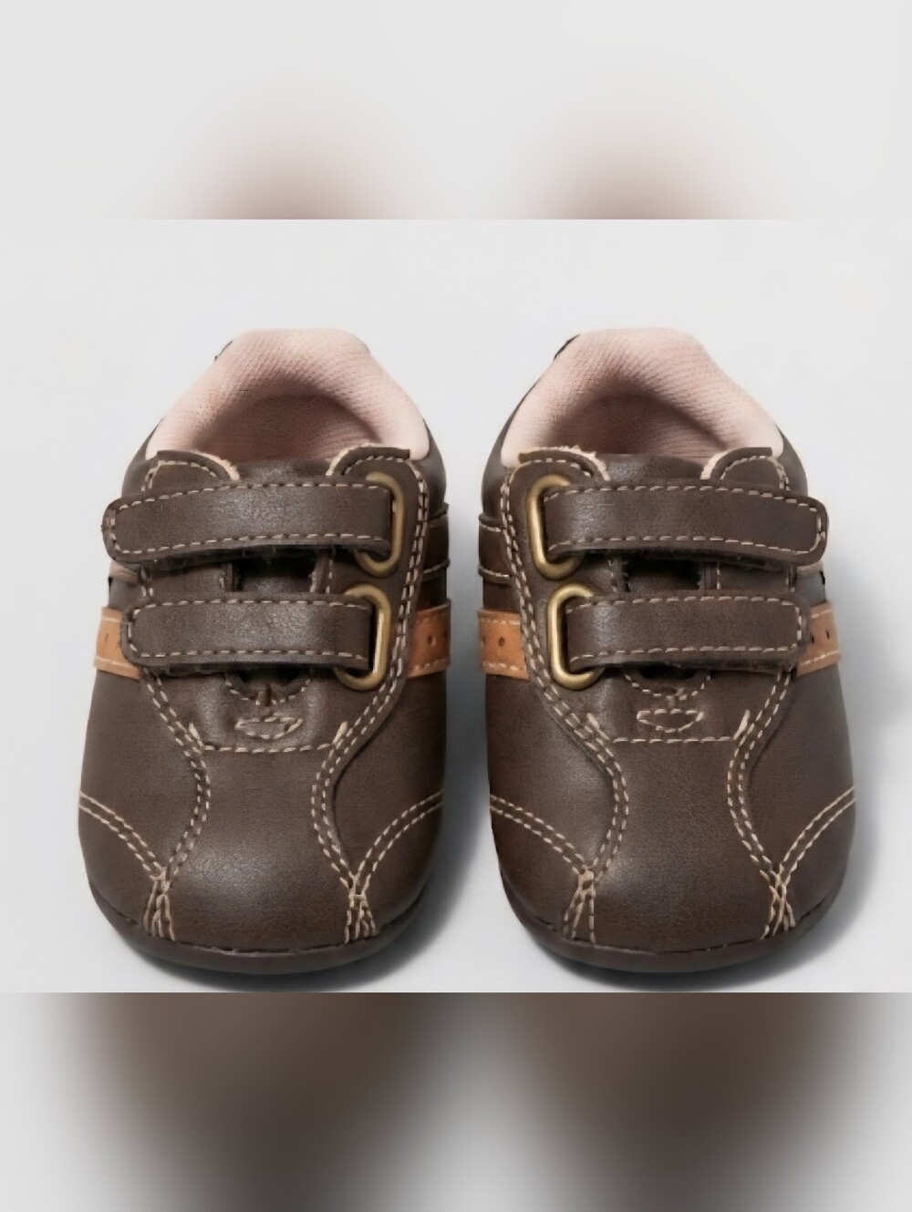 Faded Glory Infant Baby Boy Shoes Brown Sneakers Size 1 EUC
